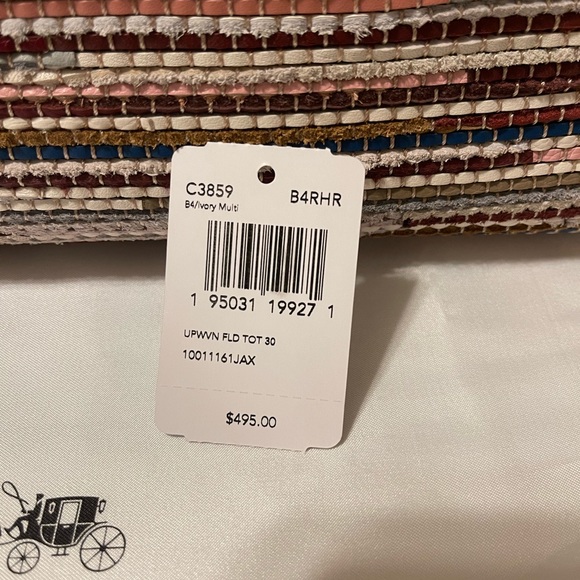 coach upwoven field tote